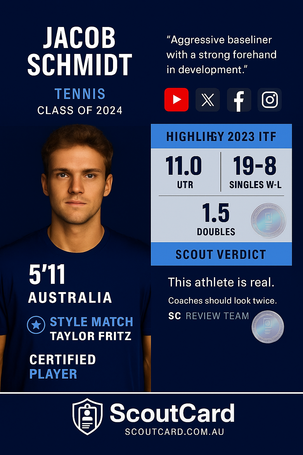 Tennis ScoutCard